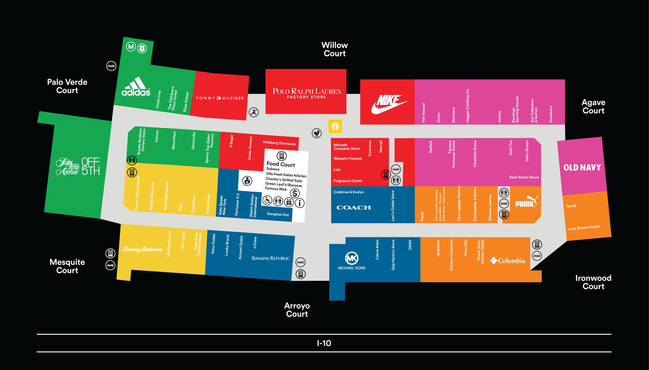 Phoenix premium outlets map - Phoenix premium outlet map (Arizona - USA)