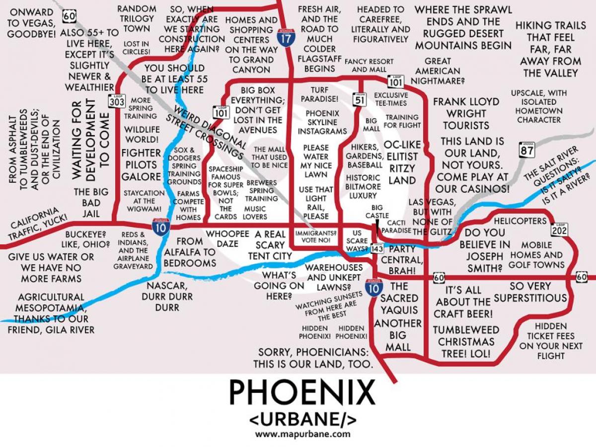 Map of Phoenix neighborhoods - Phoenix neighborhoods map (Arizona - USA)