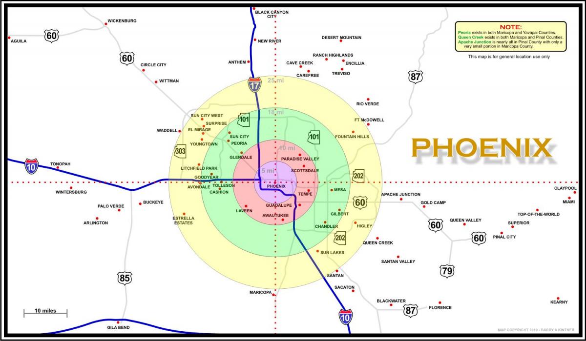 map of the Phoenix area