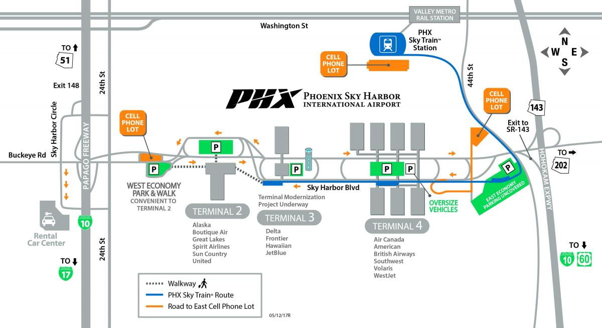 Phoenix international airport map