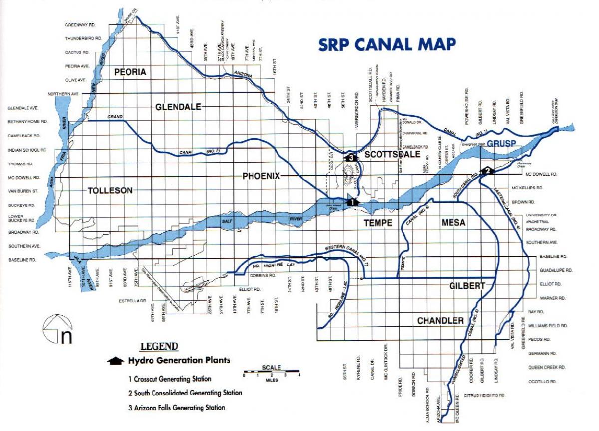 Phoenix canal system map