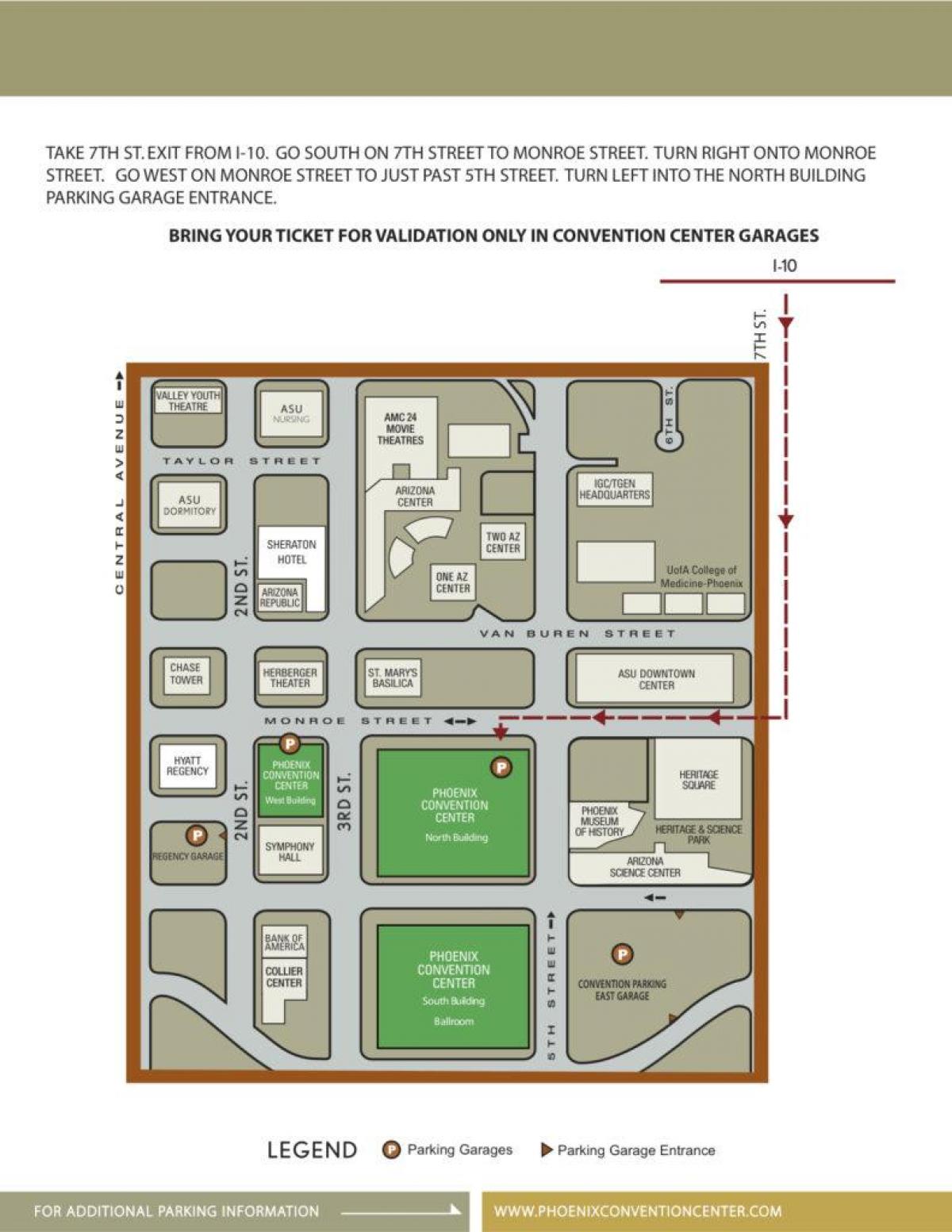 map of Phoenix convention center