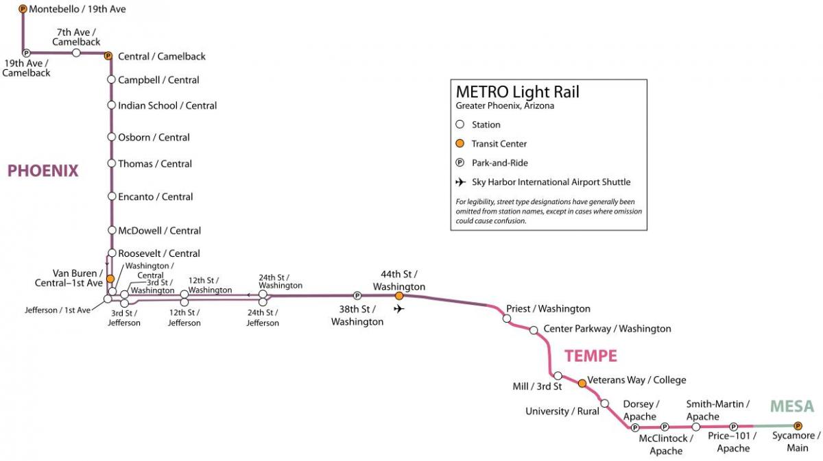 light rail map Phoenix