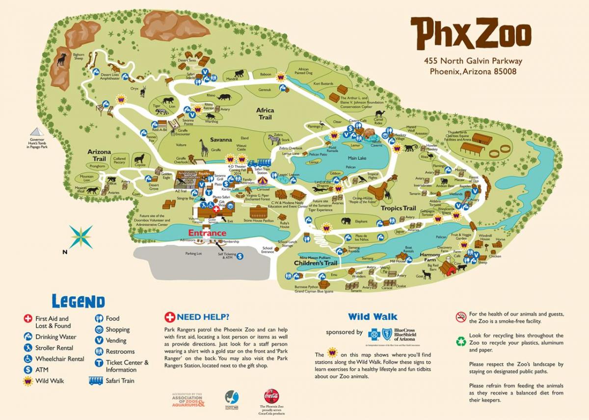 map of Phoenix Zoo