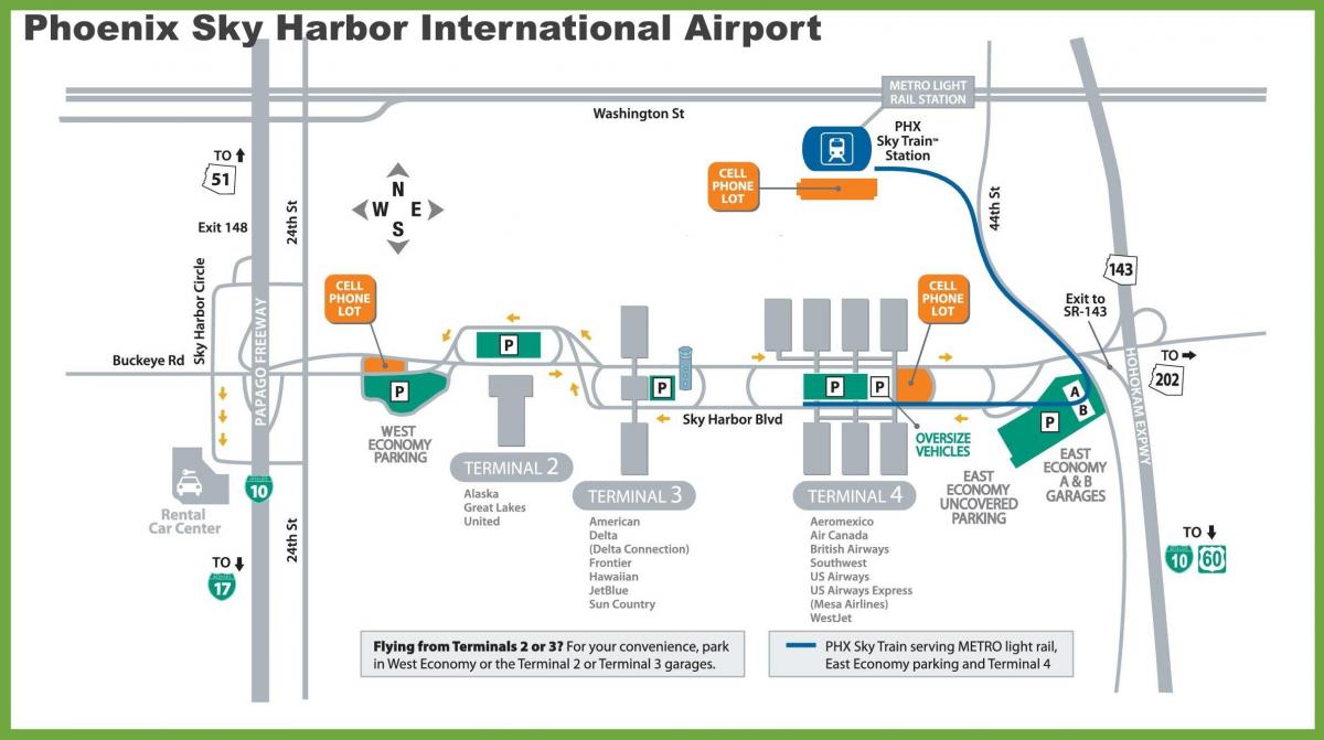 map of Phoenix airport