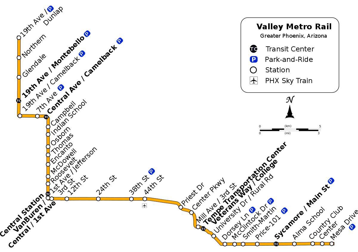 Valley metro bus route map